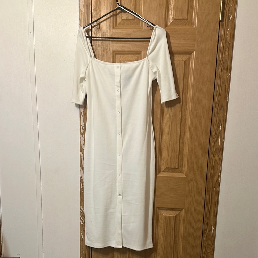 Sweet Rain Cream Ribbed Sheath Dress Cocktail